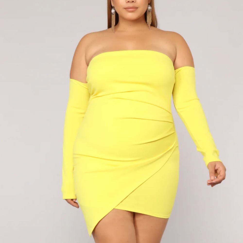 Yellow midi dress